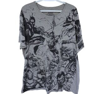 Marvel Avengers AOP Graphic T-Shirt 2XL Mens Gray Superhero C-Life